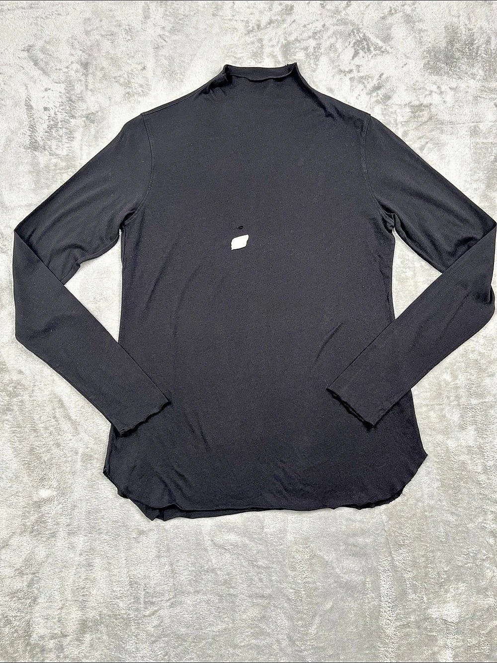 Frank & Eileen M 100% Supima Cotton SOFT Mock Neck Black Long Sleeve USA FLAW